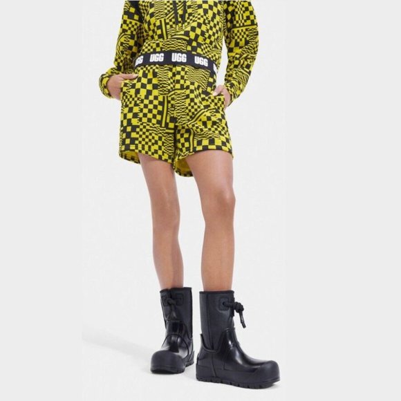 UGG Raincloud Lace Rain Snow BOOTS Size 41 10 Black Suede Waterproof NEW $175 - Picture 2 of 13